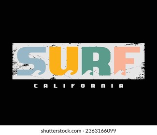 Surf California Illustration typography for t shirt, poster, logo, sticker, or apparel merchandise