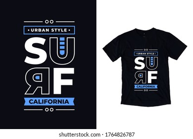 Surf california modern lettering black t shirt design