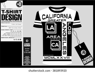 SURF / California / Stock Vector Illustration: T-Shirt Design / Print Design