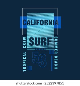 Surf California playa de verano tipografía moderna Diseño gráfico de la calle