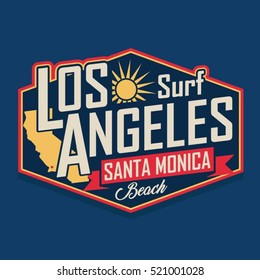 Surf California typography, t-shirt graphics, vectors