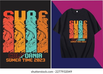 surf callfornia sumer time 2023 t shirt desing free high puality