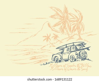 Surf Car In A Imaginary Place