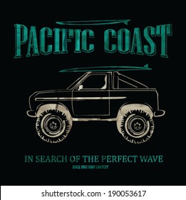 surf car vector set.