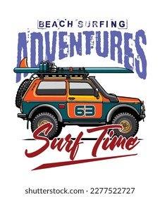 Surf cars Image vector Illustration good for your t shirt