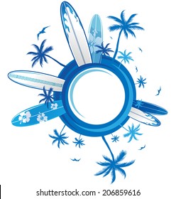 surf circle background isolated on white 