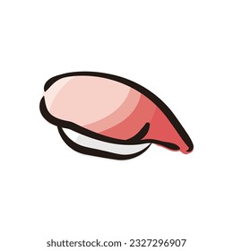 Surf Clam - Sushi Icon or Illustration. Color version of hand drawn lines.