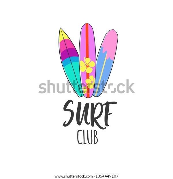 Surf Club Logo Surfing Print Vector Stock Vector Royalty Free