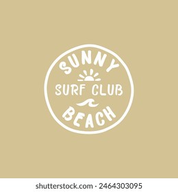 surf club simply vector logo design, suitable use for icon, symbol or element design to describe surfing on beach and summer activity