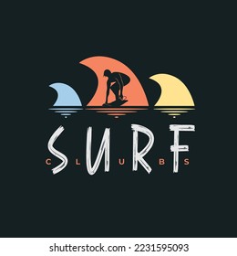 surf clubs illustration typography. perfect for designing t-shirts,and etc.
