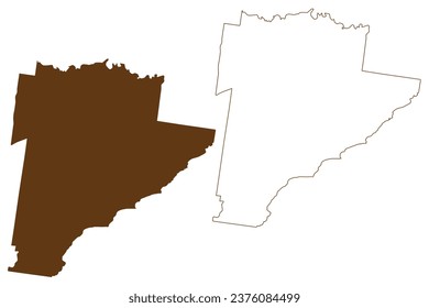 Surf Coast Shire (Commonwealth of Australia, Victoria state, Vic) map vector illustration, scribble sketch Surf Coast map