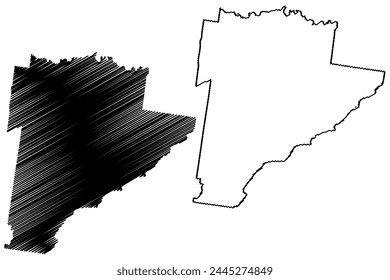 Surf Coast Shire (Commonwealth of Australia, Victoria state, Vic) map vector illustration, scribble sketch Surf Coast map