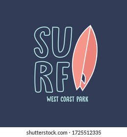 surf color ocean sun design tee illustration art vector