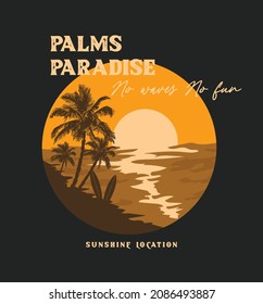 surf concept tee print design as vector