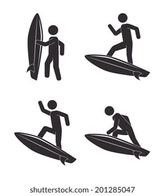Surf design over white background, vector illustration Surf design over white background, vector illustration