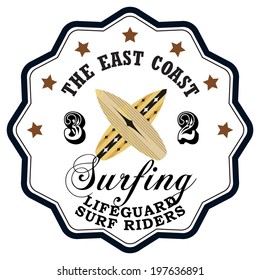 surf elements / vector retro surf label / T-shirt Printing / Badge Applique Label 