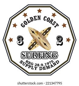 surf elements / vector retro surf label / T-shirt Printing / Badge Applique Label 