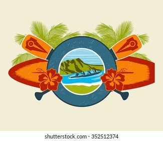 Surf Emblem Vector Illustration
