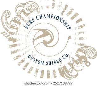 emblema de surf com wave e copyspace