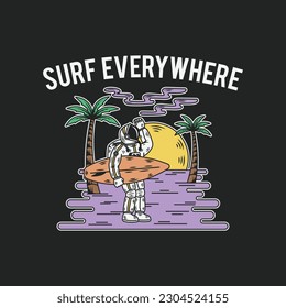 Surf everywhere tee graphic vectors.