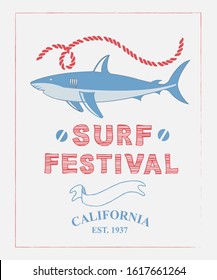 Surf festival - california - t shirt design