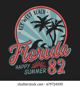 Surf Florida typography , tee shirt graphics, vectors