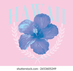 Hibisco de flores de surf Lilly tropical oceano surfista de verão Trending Script Slogan Gráfico Tee t-shirt logotipo arte tipografia tote emblema emblema crista 
 havaí floral
