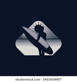 The surf girl logo vector is simple and modern, suitable for the sports industry, surfing community or anything related to logos.