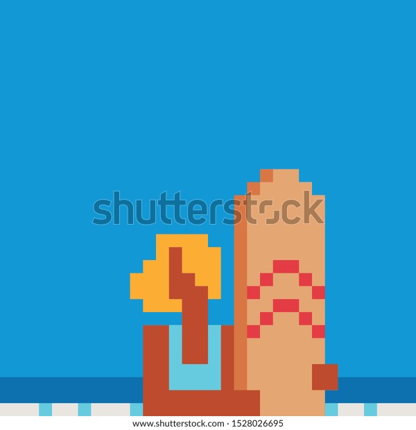 Surf Girl Surfboard Pixel Art Pixel Stock Vector Royalty Free