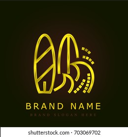 Surf golden metallic logo