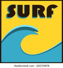 surf graphic design with wave