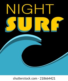 surf graphic design with wave
