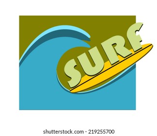 surf graphic design with wave