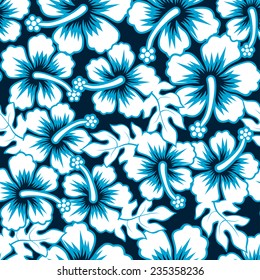 Surf Graphic Floral Hibiscus Seamless Pattern .