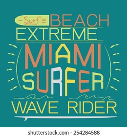 Surf graphic for T-shirt