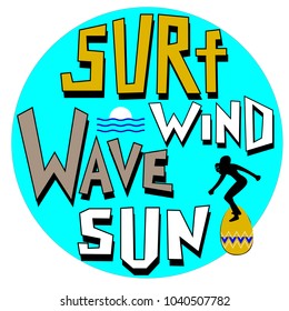Surf graphic. T-shirt design. Typography surfing