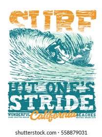 surf graphic. T-shirt Printing. Surfing Design.