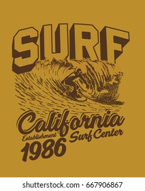 surf graphic. T-shirt Printing. Surfing Design.