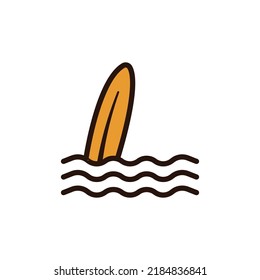 surf holiday icon illustration vector