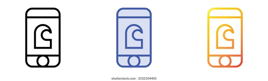 surf  icon. Linear, Blue Fill and Gradient Style Design Isolated On White Background
