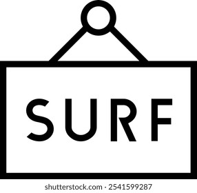 surf icon. Thin linear style design isolated on white background