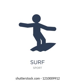 Surf icon. Trendy flat vector Surf icon on white background from sport collection, vector illustration can be use for web and mobile, eps10