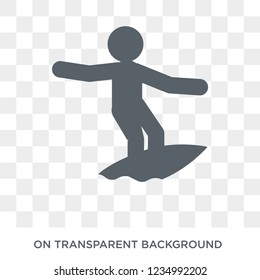 Surf icon. Trendy flat vector Surf icon on transparent background from sport collection. 