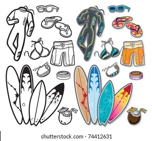 Surf Icons A selection of vector icon illustrations - easy to edit layers included.