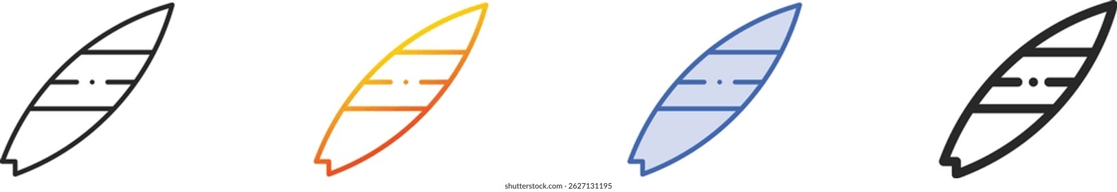 surf icon.Thin Linear, Gradient, Blue Stroke and bold Style Design Isolated On White Background