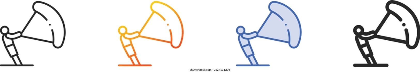 surf icon.Thin Linear, Gradient, Blue Stroke and bold Style Design Isolated On White Background