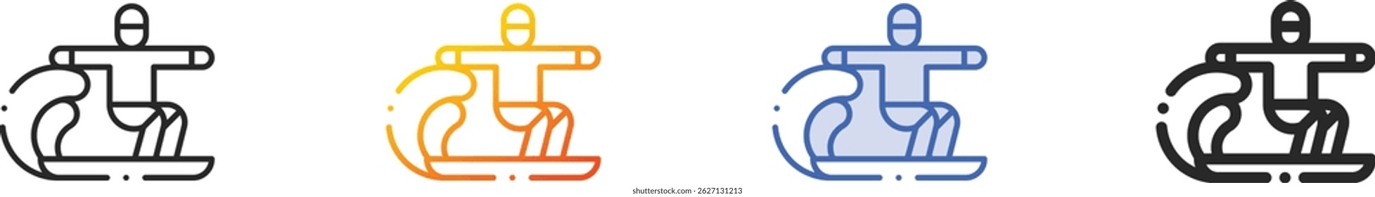 surf icon.Thin Linear, Gradient, Blue Stroke and bold Style Design Isolated On White Background