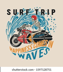 Surf Illustration, t-shirt graphics, vectors, typography