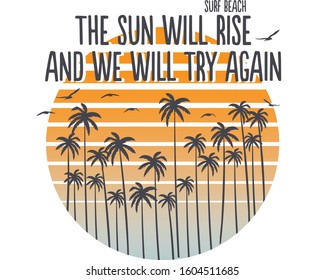 Surf Illustration / t-shirt graphics / vectors/ typography/ pacific surf wave/ summer tropical heat print/ surf print vector set/ wave illustration