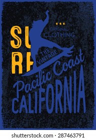 Surf Illustration, t-shirt graphics, vectors, typography